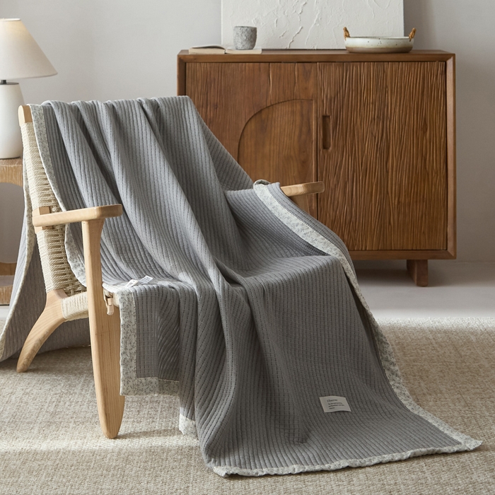 91家纺网 家纺一手货源 找家纺 大彩家居 2026春夏新款全棉多功能夏被夏凉被空调被 深灰色