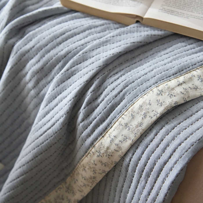 91家纺网 家纺一手货源 找家纺 大彩家居 2026春夏新款全棉多功能夏被夏凉被空调被 雾霾蓝