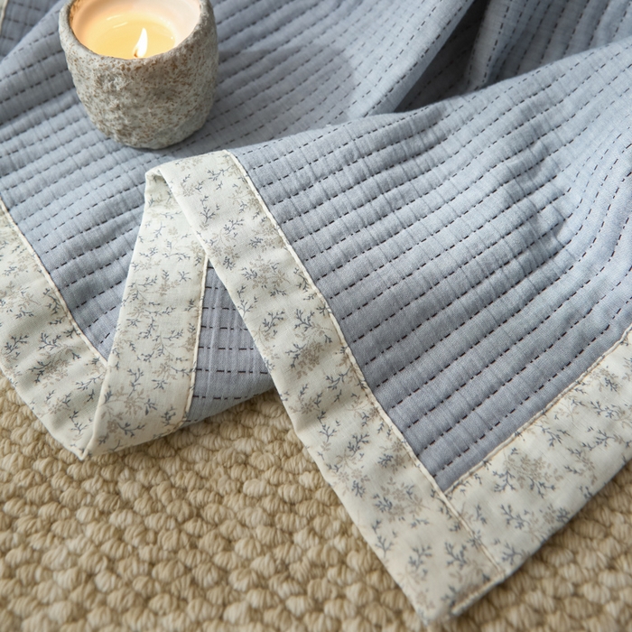 91家纺网 家纺一手货源 找家纺 大彩家居 2026春夏新款全棉多功能夏被夏凉被空调被 雾霾蓝