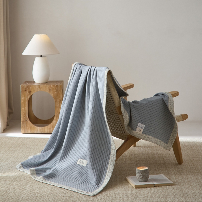 91家纺网 家纺一手货源 找家纺 大彩家居 2026春夏新款全棉多功能夏被夏凉被空调被 雾霾蓝