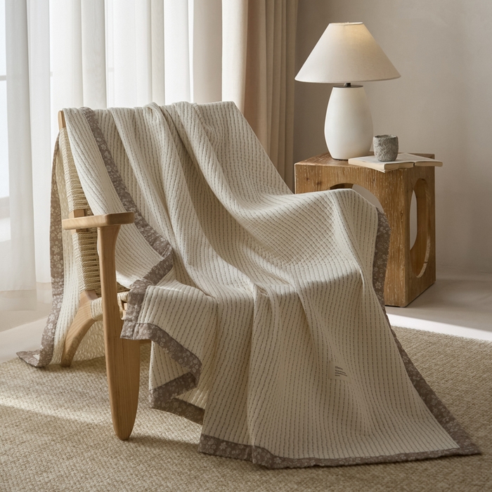 91家纺网 家纺一手货源 找家纺 大彩家居 2026春夏新款全棉多功能夏被夏凉被空调被 奶白色