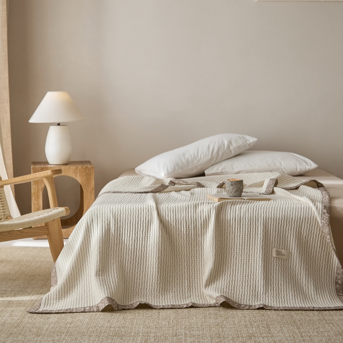 91家纺网 家纺一手货源 找家纺 大彩家居 2026春夏新款全棉多功能夏被夏凉被空调被 奶白色