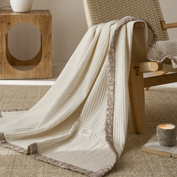 91家纺网 家纺一手货源 找家纺 大彩家居 2026春夏新款全棉多功能夏被夏凉被空调被 奶白色