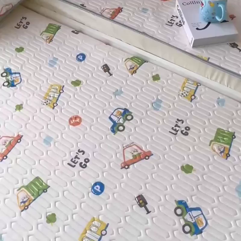 91家纺网 家纺一手货源 找家纺 小虾米 2026新款凉感丝乳胶凉席上下床床笠 小汽车