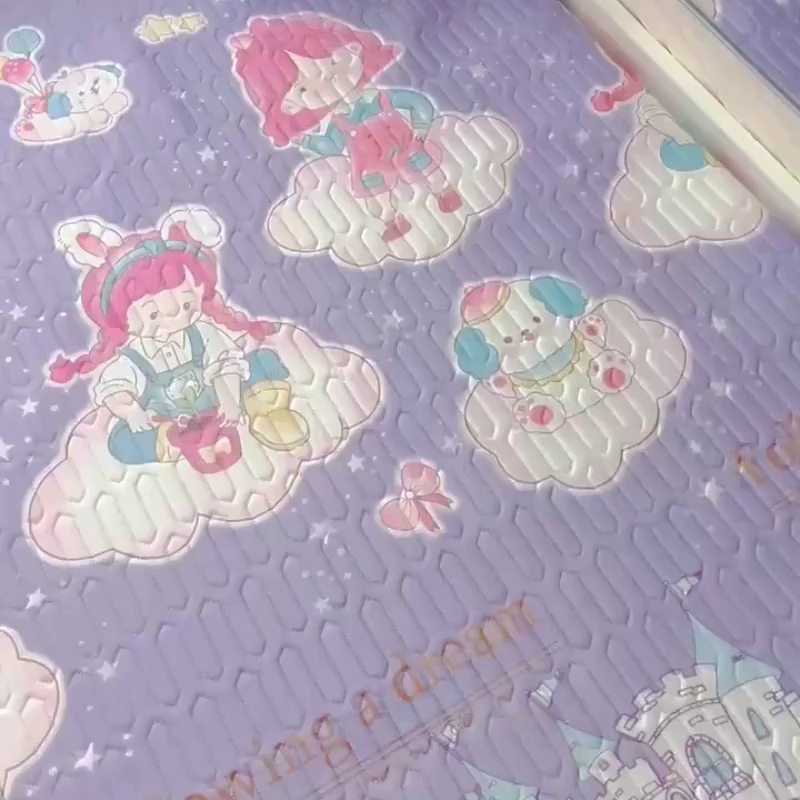 91家纺网 家纺一手货源 找家纺 小虾米 2026新款凉感丝乳胶凉席上下床床笠 梦幻城堡