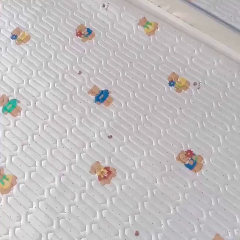 91家纺网 家纺一手货源 找家纺 小虾米 2026新款凉感丝乳胶凉席上下床床笠 小熊点点