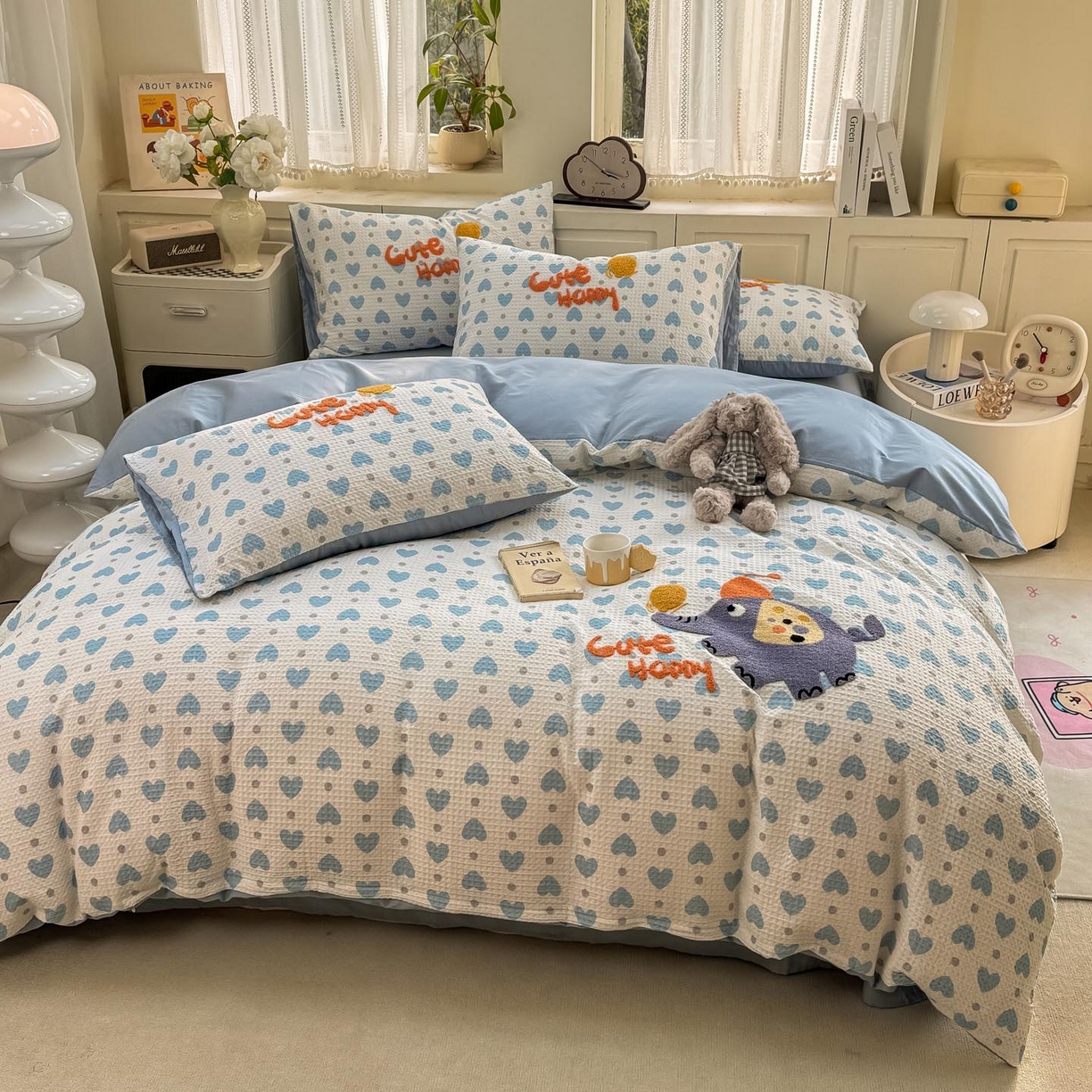 91家纺网 家纺一手货源 找家纺 （总）宜家坊 2026新款全棉纯棉华夫格毛巾绣四件套