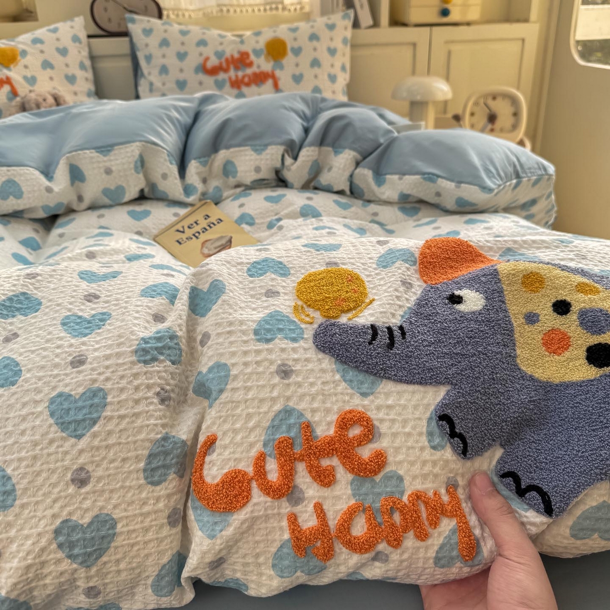 91家纺网 家纺一手货源 找家纺 （总）宜家坊 2026新款全棉纯棉华夫格毛巾绣四件套