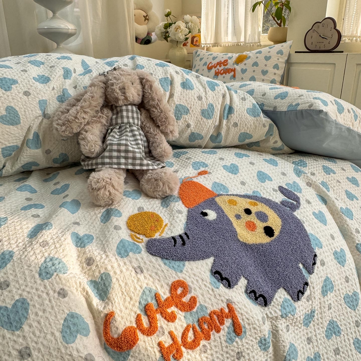 91家纺网 家纺一手货源 找家纺 （总）宜家坊 2026新款全棉纯棉华夫格毛巾绣四件套