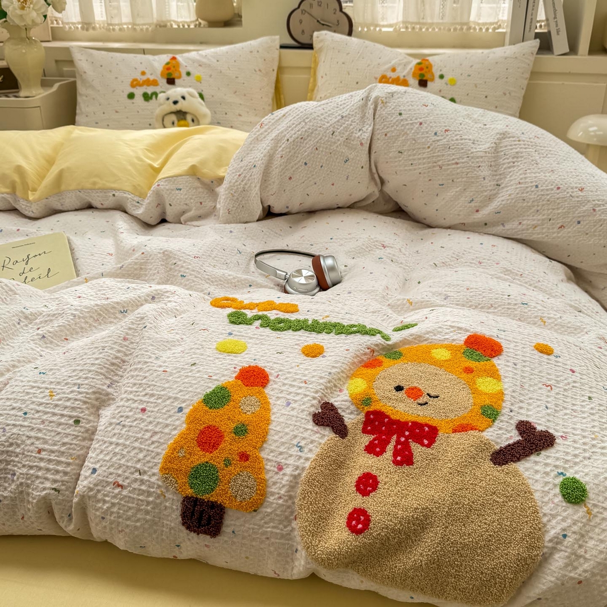 91家纺网 家纺一手货源 找家纺 （总）宜家坊 2026新款全棉纯棉华夫格毛巾绣四件套