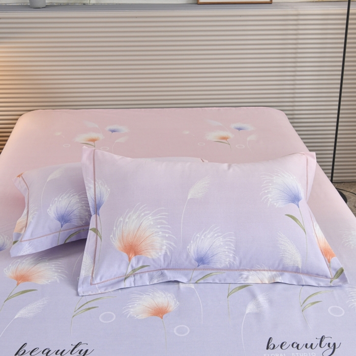 91家纺网 家纺一手货源 找家纺 磨毛世家家纺 2026新款多规格铂金磨毛纯棉加厚全棉磨毛四件套 山谷花间-粉