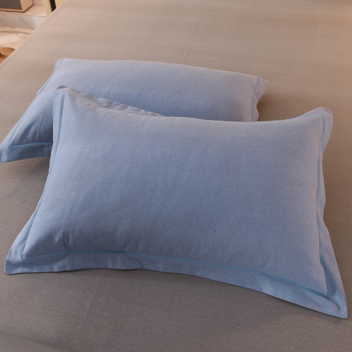 91家纺网 家纺一手货源 找家纺 磨毛世家家纺 2026新款多规格铂金磨毛纯棉加厚全棉磨毛四件套 双拼-蓝灰