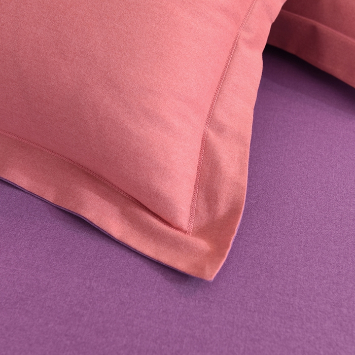 91家纺网 家纺一手货源 找家纺 磨毛世家家纺 2026新款多规格铂金磨毛纯棉加厚全棉磨毛四件套 双拼-紫豆沙