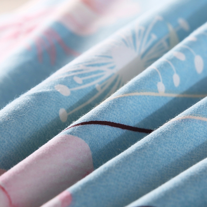 91家纺网 家纺一手货源 找家纺 磨毛世家家纺 2026新款多规格铂金磨毛纯棉加厚全棉磨毛四件套 相思花影-蓝