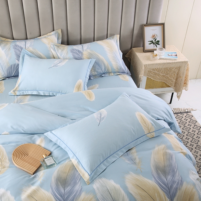 91家纺网 家纺一手货源 找家纺 磨毛世家家纺 2026新款多规格铂金磨毛纯棉加厚全棉磨毛四件套 香染蓝独版