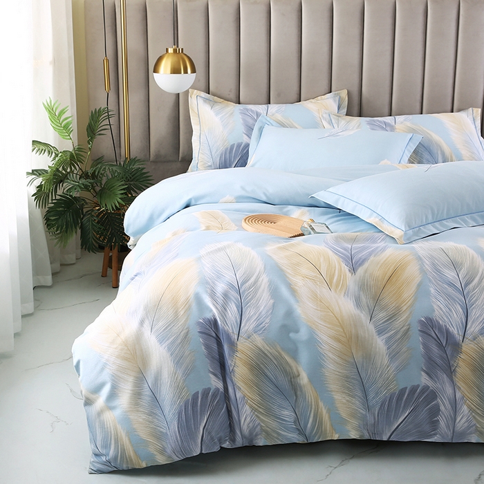 91家纺网 家纺一手货源 找家纺 磨毛世家家纺 2026新款多规格铂金磨毛纯棉加厚全棉磨毛四件套 香染蓝独版