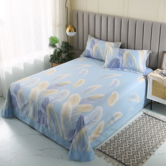 91家纺网 家纺一手货源 找家纺 磨毛世家家纺 2026新款多规格铂金磨毛纯棉加厚全棉磨毛四件套 香染蓝独版