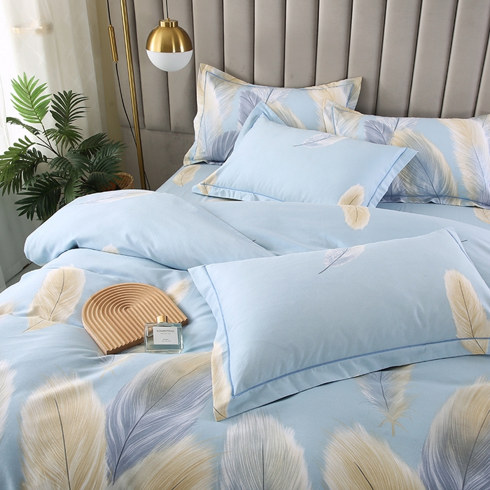 91家纺网 家纺一手货源 找家纺 磨毛世家家纺 2026新款多规格铂金磨毛纯棉加厚全棉磨毛四件套 香染蓝独版