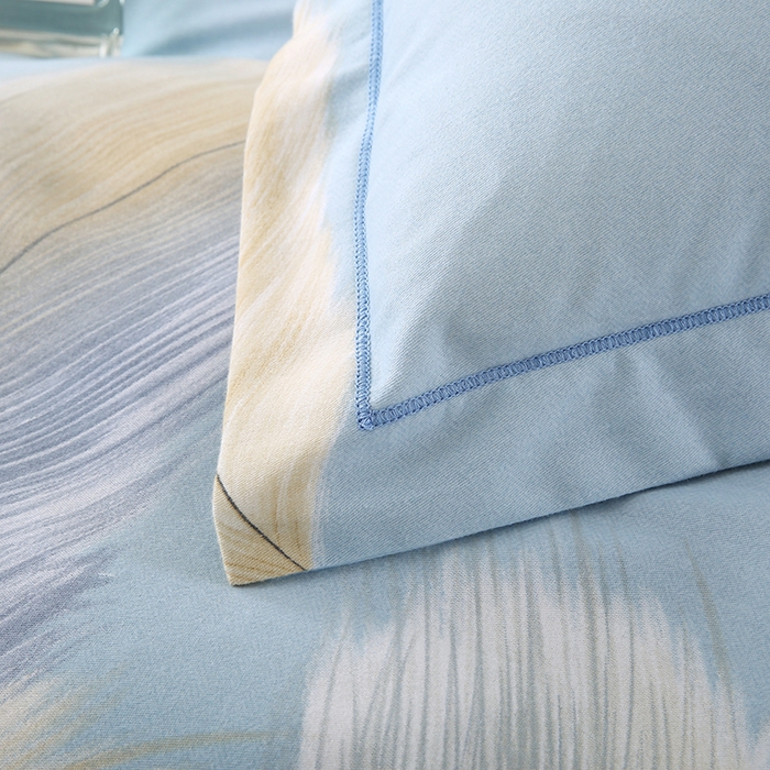 91家纺网 家纺一手货源 找家纺 磨毛世家家纺 2026新款多规格铂金磨毛纯棉加厚全棉磨毛四件套 香染蓝独版