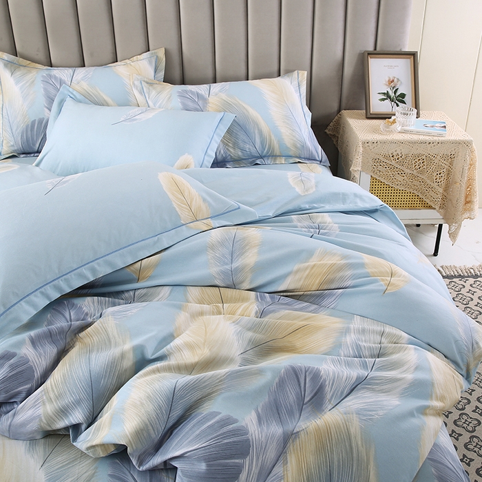 91家纺网 家纺一手货源 找家纺 磨毛世家家纺 2026新款多规格铂金磨毛纯棉加厚全棉磨毛四件套 香染蓝独版