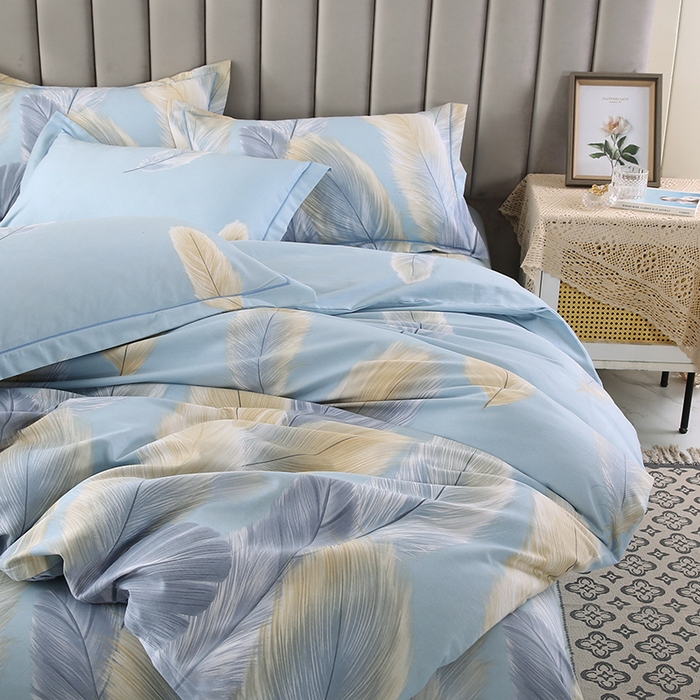 91家纺网 家纺一手货源 找家纺 磨毛世家家纺 2026新款多规格铂金磨毛纯棉加厚全棉磨毛四件套 香染蓝独版