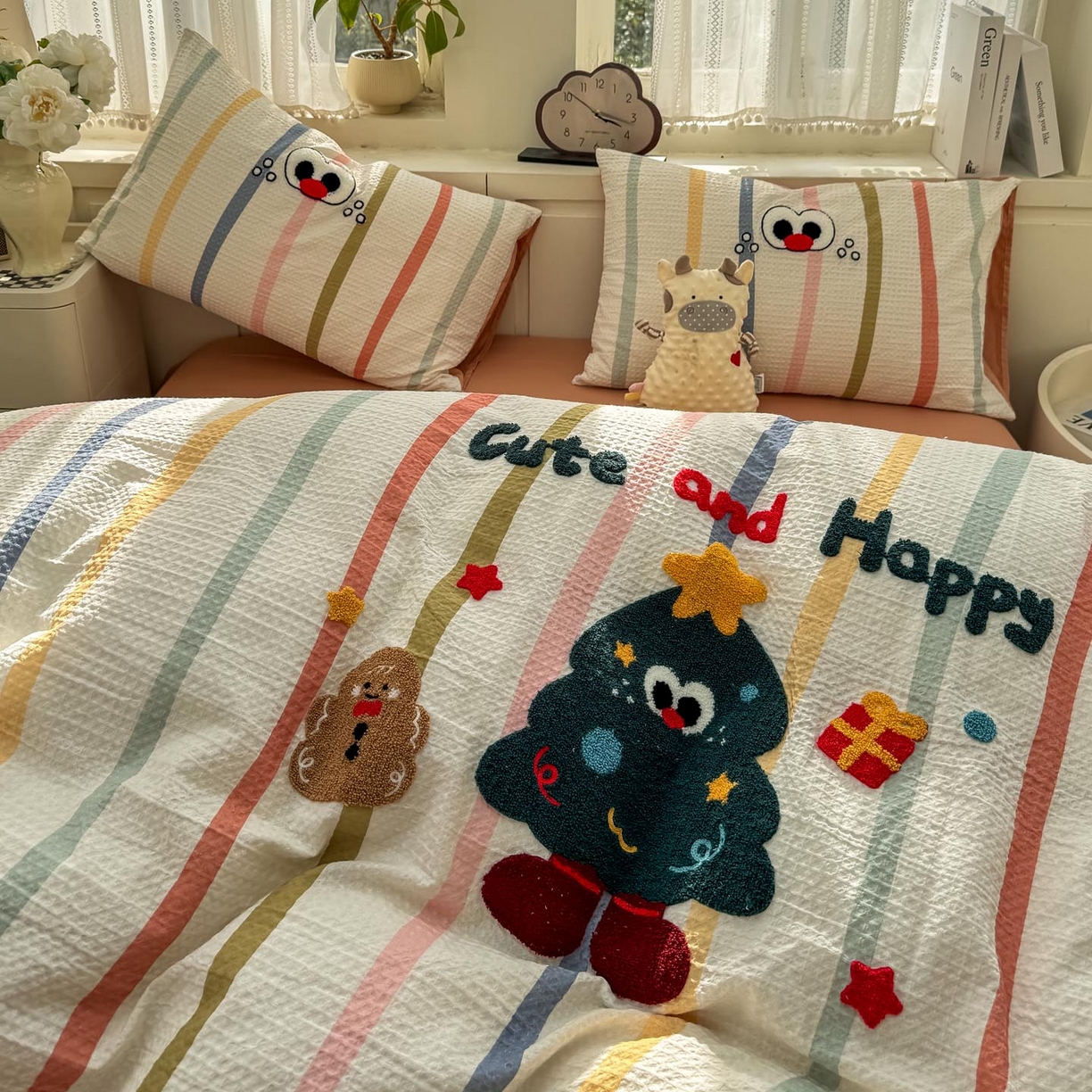 91家纺网 家纺一手货源 找家纺 宜家坊 2026新款全棉纯棉华夫格毛巾绣四件套 彩色日记