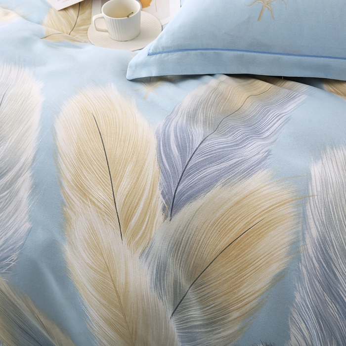 91家纺网 家纺一手货源 找家纺 磨毛世家家纺 2026新款多规格铂金磨毛纯棉加厚全棉磨毛四件套 香染蓝ab版