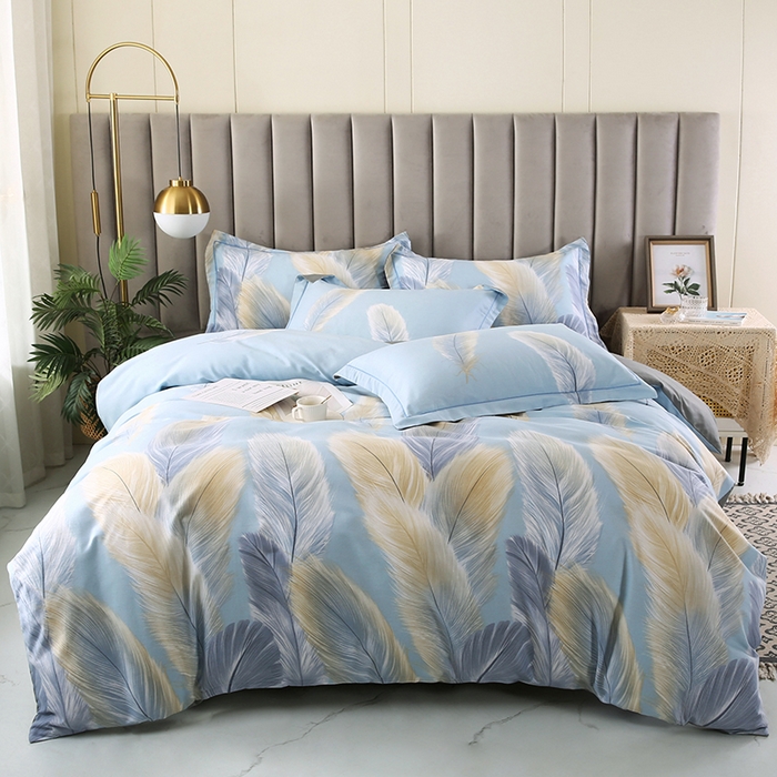 磨毛世家家纺 2026新款多规格铂金磨毛纯棉加厚全棉磨毛四件套 香染蓝ab版