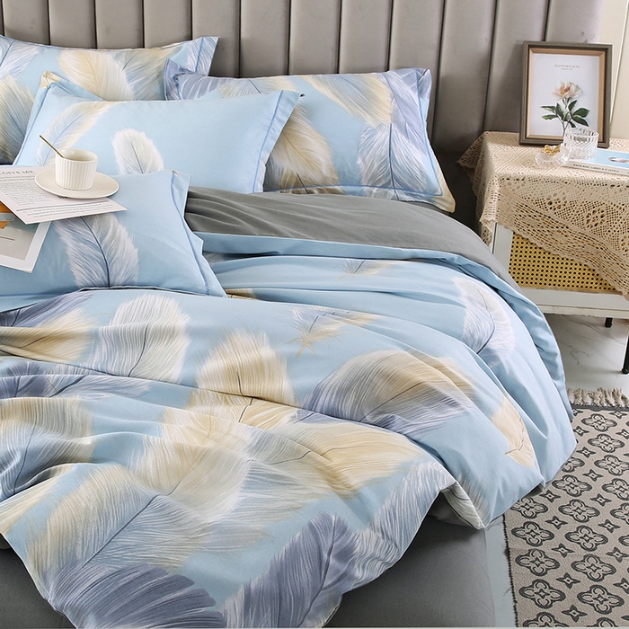 91家纺网 家纺一手货源 找家纺 磨毛世家家纺 2026新款多规格铂金磨毛纯棉加厚全棉磨毛四件套 香染蓝ab版