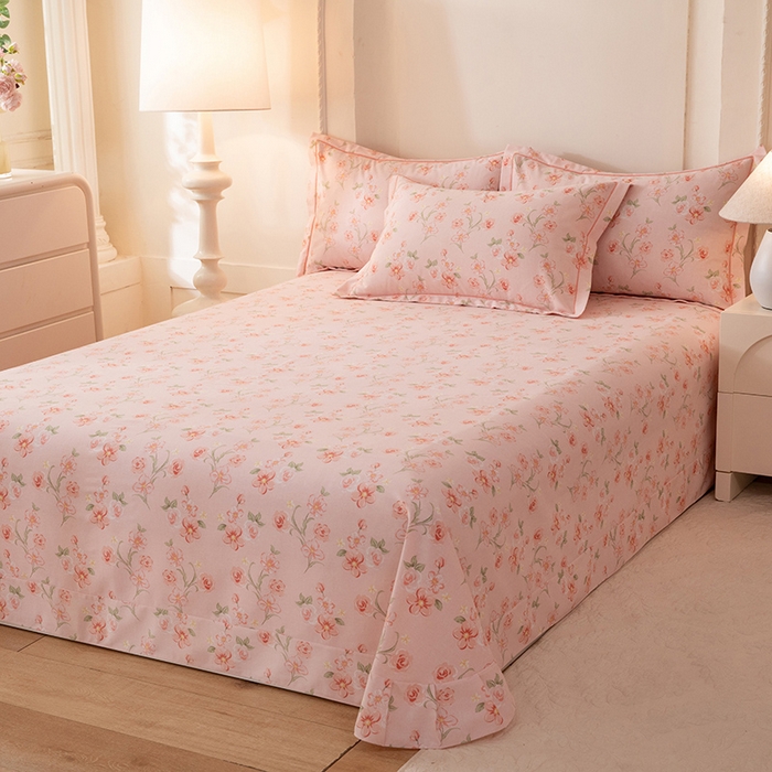 91家纺网 家纺一手货源 找家纺 磨毛世家家纺 2026新款多规格铂金磨毛纯棉加厚全棉磨毛四件套 香雪海-粉