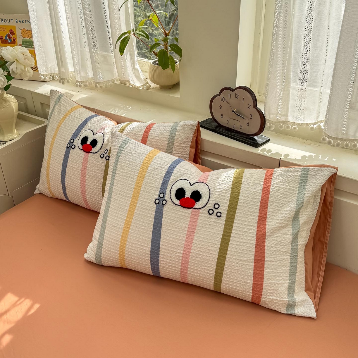 91家纺网 家纺一手货源 找家纺 宜家坊 2026新款全棉纯棉华夫格毛巾绣四件套 彩色日记