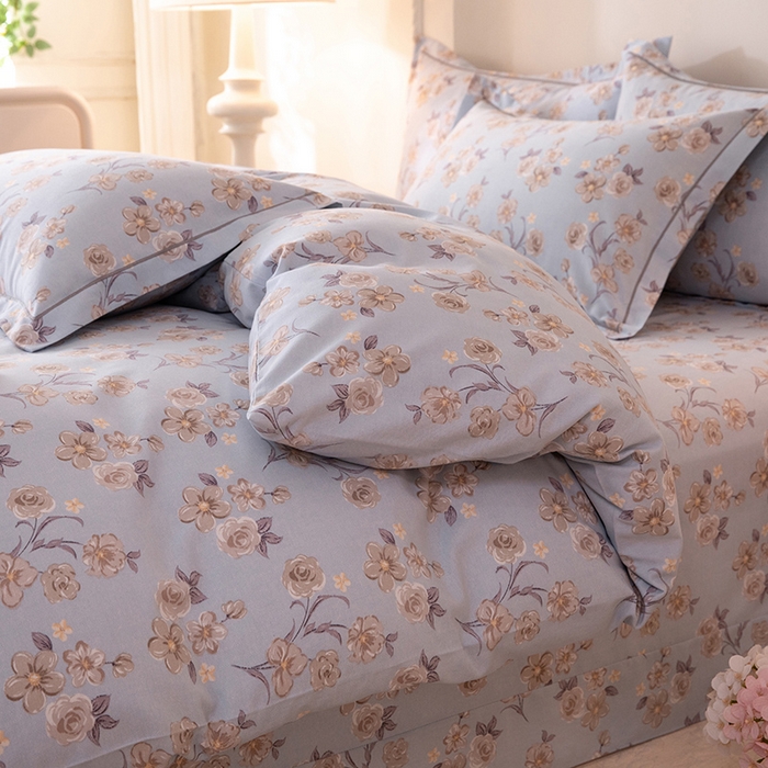 91家纺网 家纺一手货源 找家纺 磨毛世家家纺 2026新款多规格铂金磨毛纯棉加厚全棉磨毛四件套 香雪海-蓝