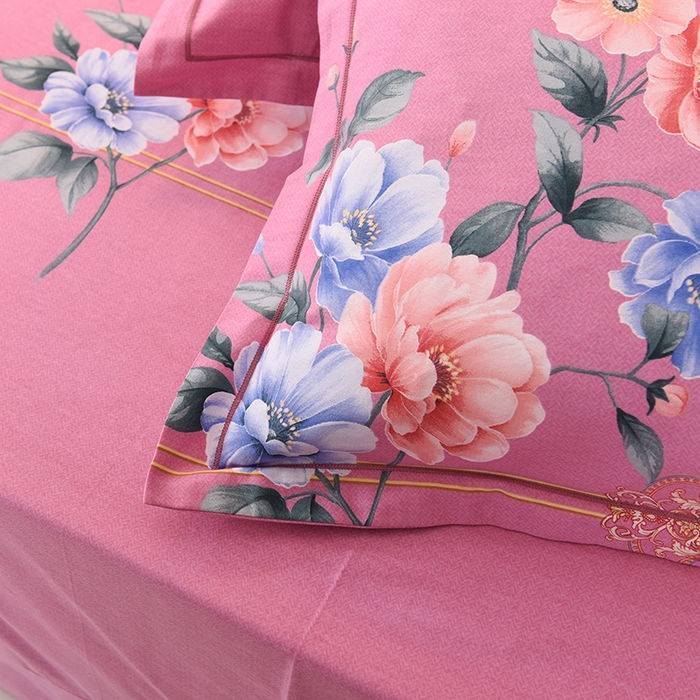 91家纺网 家纺一手货源 找家纺 磨毛世家家纺 2026新款多规格铂金磨毛纯棉加厚全棉磨毛四件套 因为爱情-粉