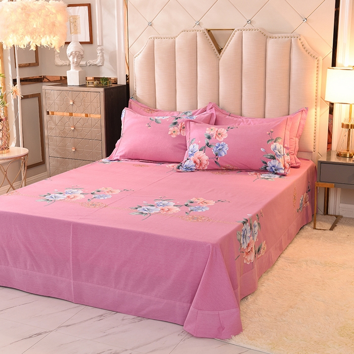 91家纺网 家纺一手货源 找家纺 磨毛世家家纺 2026新款多规格铂金磨毛纯棉加厚全棉磨毛四件套 因为爱情-粉