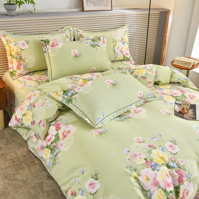 91家纺网 家纺一手货源 找家纺 磨毛世家家纺 2026新款多规格铂金磨毛纯棉加厚全棉磨毛四件套 悠悠花香