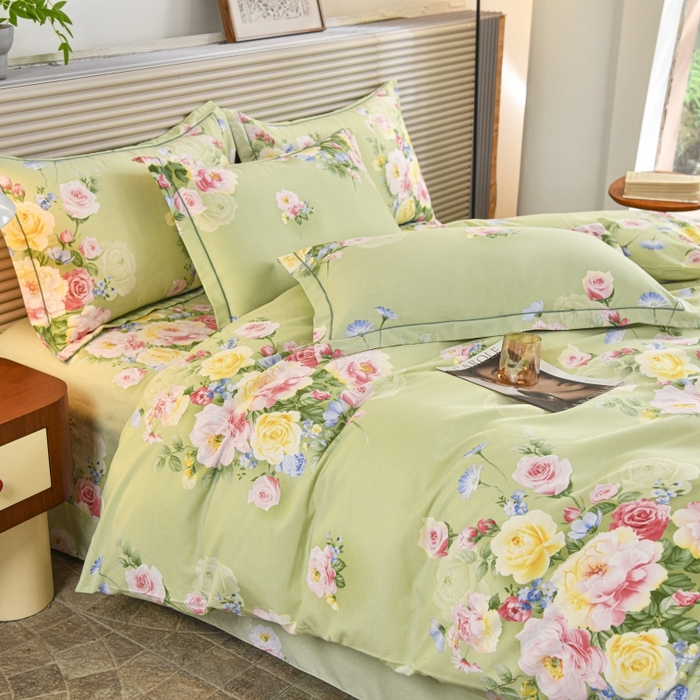 91家纺网 家纺一手货源 找家纺 磨毛世家家纺 2026新款多规格铂金磨毛纯棉加厚全棉磨毛四件套 悠悠花香