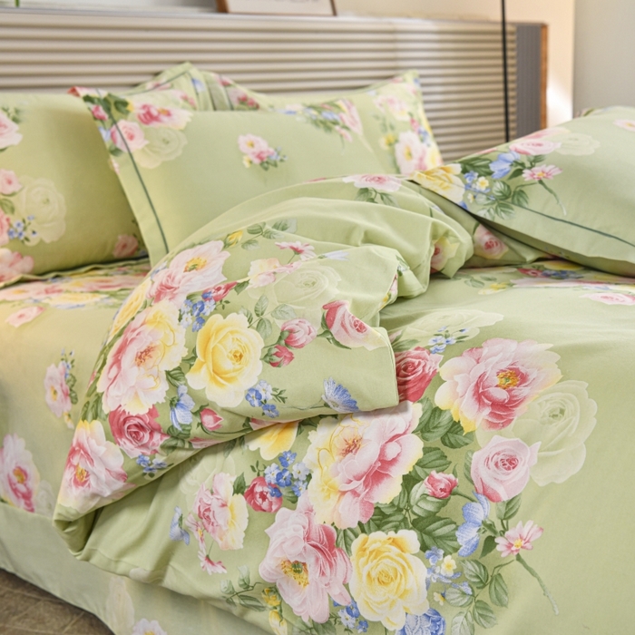 91家纺网 家纺一手货源 找家纺 磨毛世家家纺 2026新款多规格铂金磨毛纯棉加厚全棉磨毛四件套 悠悠花香