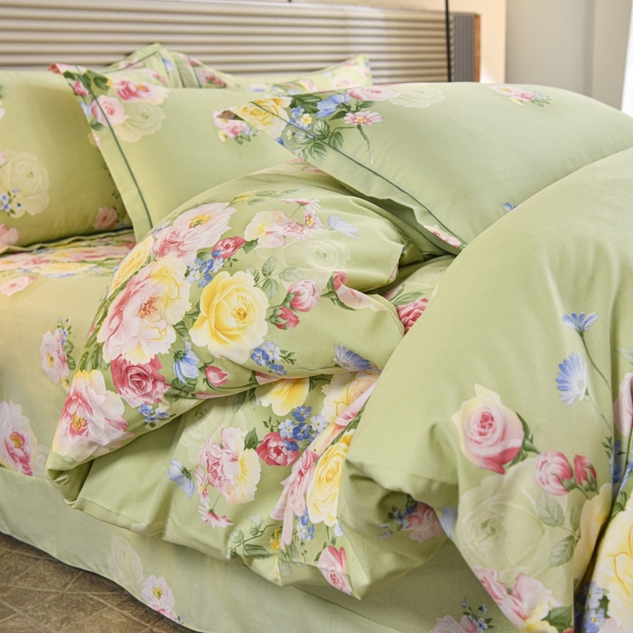 91家纺网 家纺一手货源 找家纺 磨毛世家家纺 2026新款多规格铂金磨毛纯棉加厚全棉磨毛四件套 悠悠花香