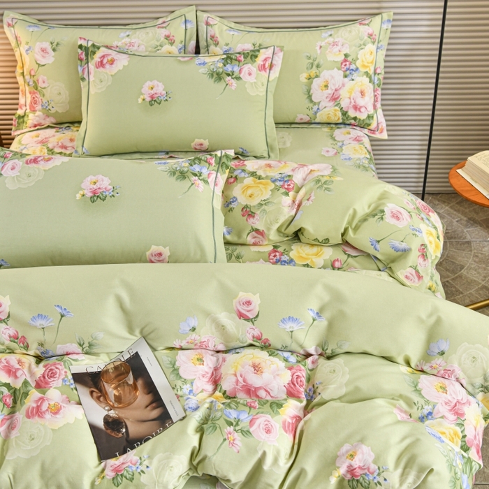 91家纺网 家纺一手货源 找家纺 磨毛世家家纺 2026新款多规格铂金磨毛纯棉加厚全棉磨毛四件套 悠悠花香