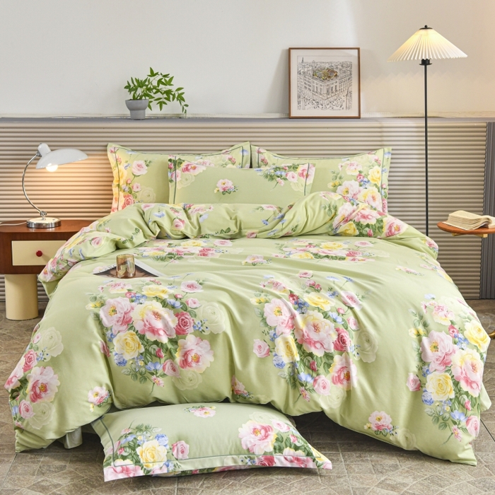 91家纺网 家纺一手货源 找家纺 磨毛世家家纺 2026新款多规格铂金磨毛纯棉加厚全棉磨毛四件套 悠悠花香