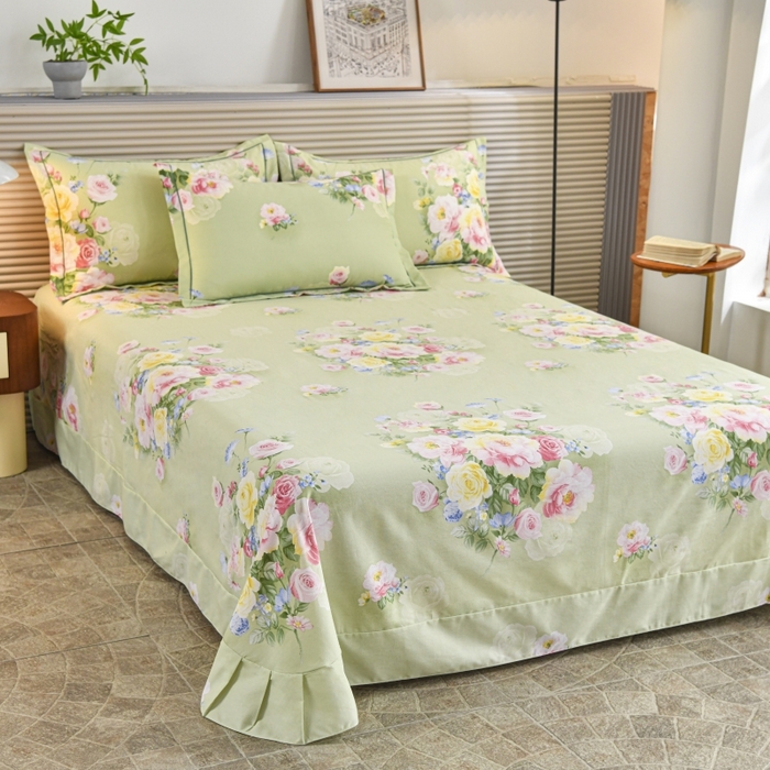 91家纺网 家纺一手货源 找家纺 磨毛世家家纺 2026新款多规格铂金磨毛纯棉加厚全棉磨毛四件套 悠悠花香