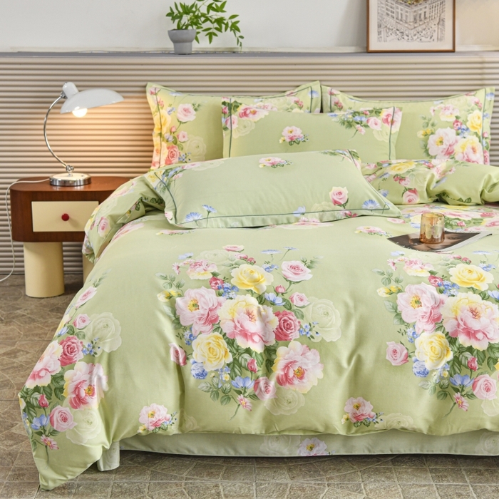 91家纺网 家纺一手货源 找家纺 磨毛世家家纺 2026新款多规格铂金磨毛纯棉加厚全棉磨毛四件套 悠悠花香