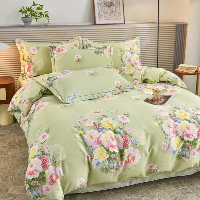 91家纺网 家纺一手货源 找家纺 磨毛世家家纺 2026新款多规格铂金磨毛纯棉加厚全棉磨毛四件套 悠悠花香