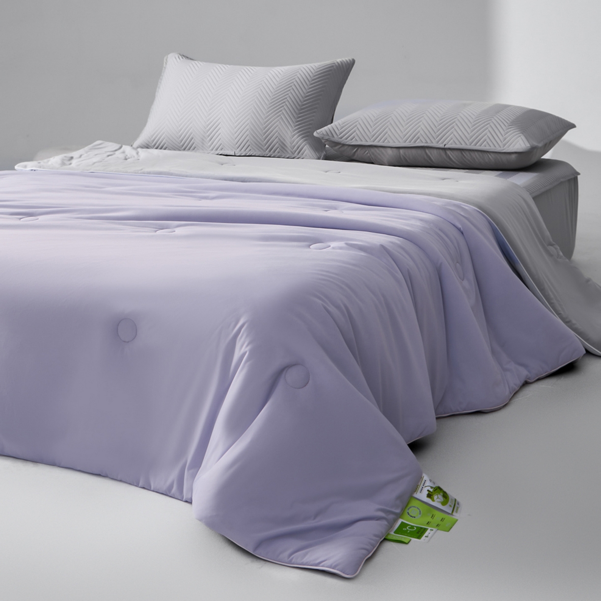 91家纺网 家纺一手货源 找家纺 吾秀家居 2026新款冰爽系列-凉感丝夏被四件套 秋紫