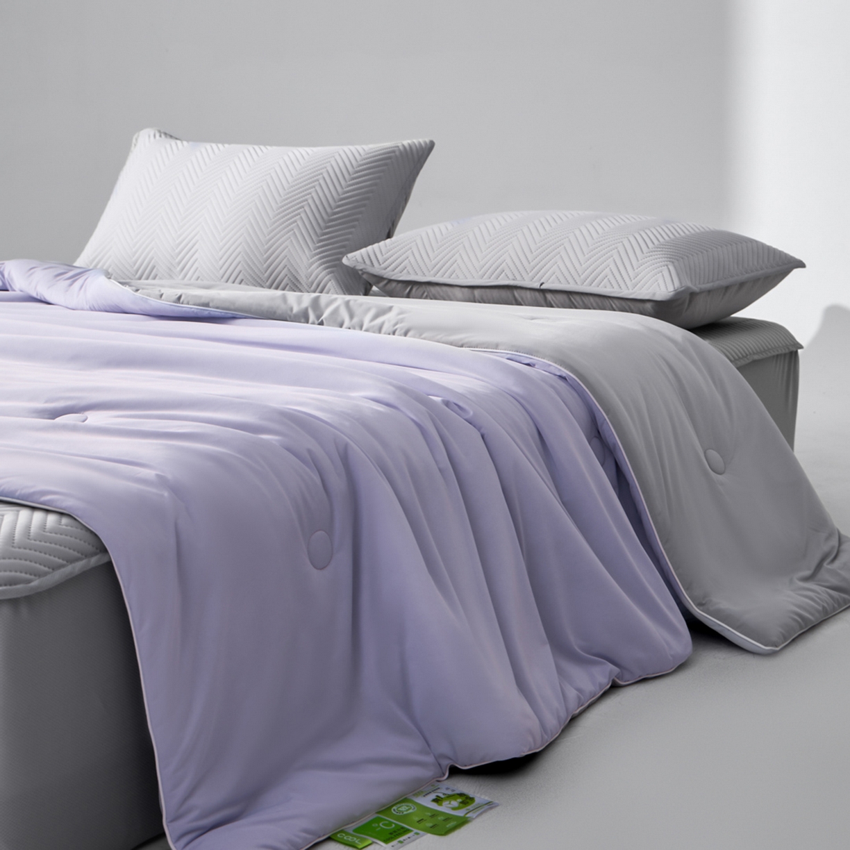 91家纺网 家纺一手货源 找家纺 吾秀家居 2026新款冰爽系列-凉感丝夏被四件套 秋紫