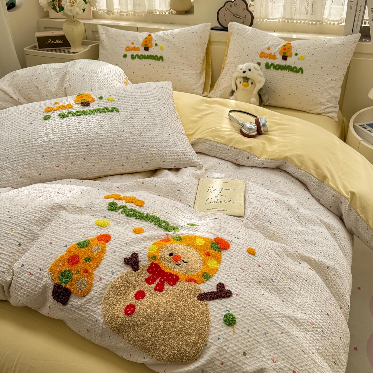 91家纺网 家纺一手货源 找家纺 宜家坊 2026新款全棉纯棉华夫格毛巾绣四件套 雪崩崩