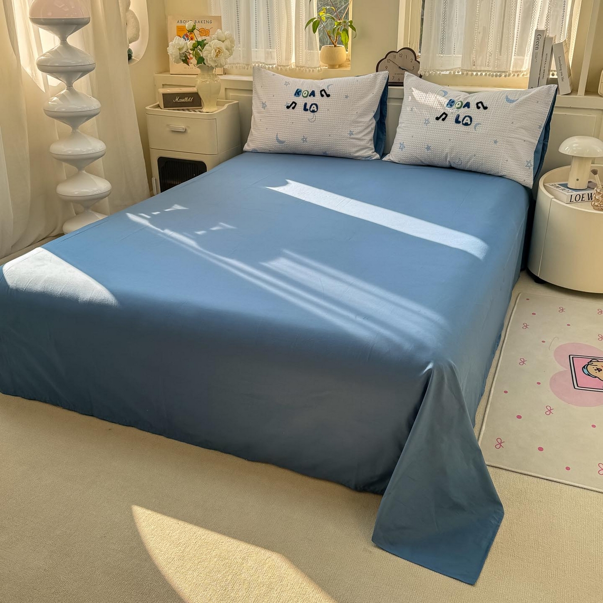 91家纺网 家纺一手货源 找家纺 宜家坊 2026新款全棉纯棉华夫格毛巾绣四件套 音乐派