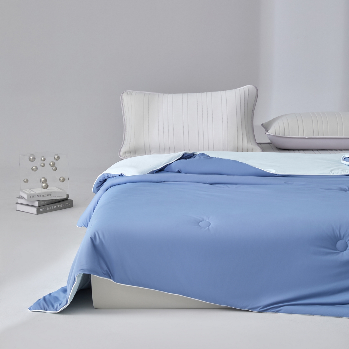 91家纺网 家纺一手货源 找家纺 吾秀家居 吾诺 2026 真凉感 真锦氨 锦氨凉感夏被四件套 锦纶凉感丝夏凉被 - 冰皮系列 冰皮宝蓝