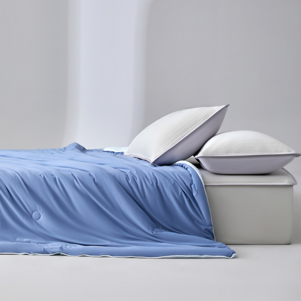 91家纺网 家纺一手货源 找家纺 吾秀家居 吾诺 2026 真凉感 真锦氨 锦氨凉感夏被四件套 锦纶凉感丝夏凉被 - 冰皮系列 冰皮宝蓝