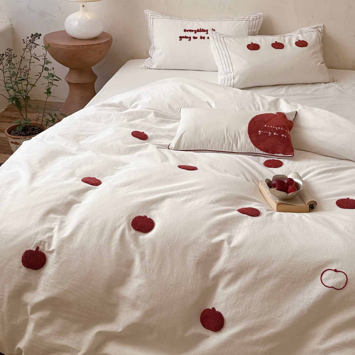 91家纺网 家纺一手货源 找家纺 （总）鹿班家居 2026新款全棉纯棉水洗棉毛巾绣四件套-平安果（标准会员-20元）